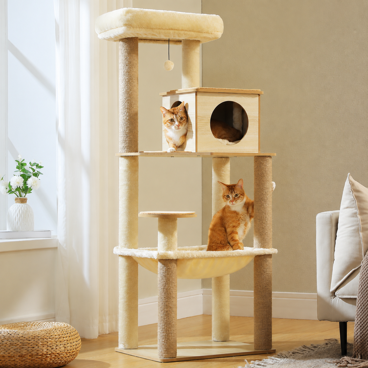 Arbre à chat en bois Image
