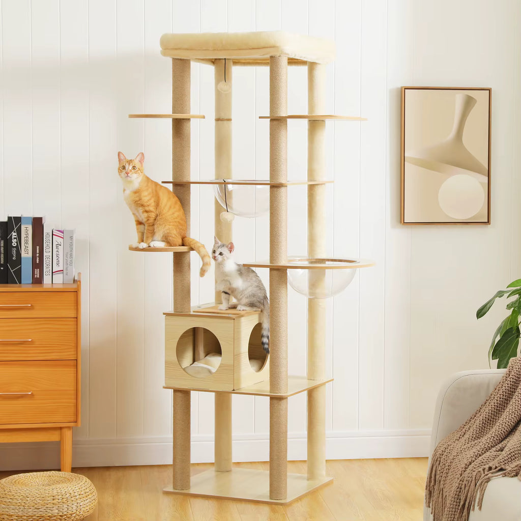 Arbre à chat en bois moderne | View
