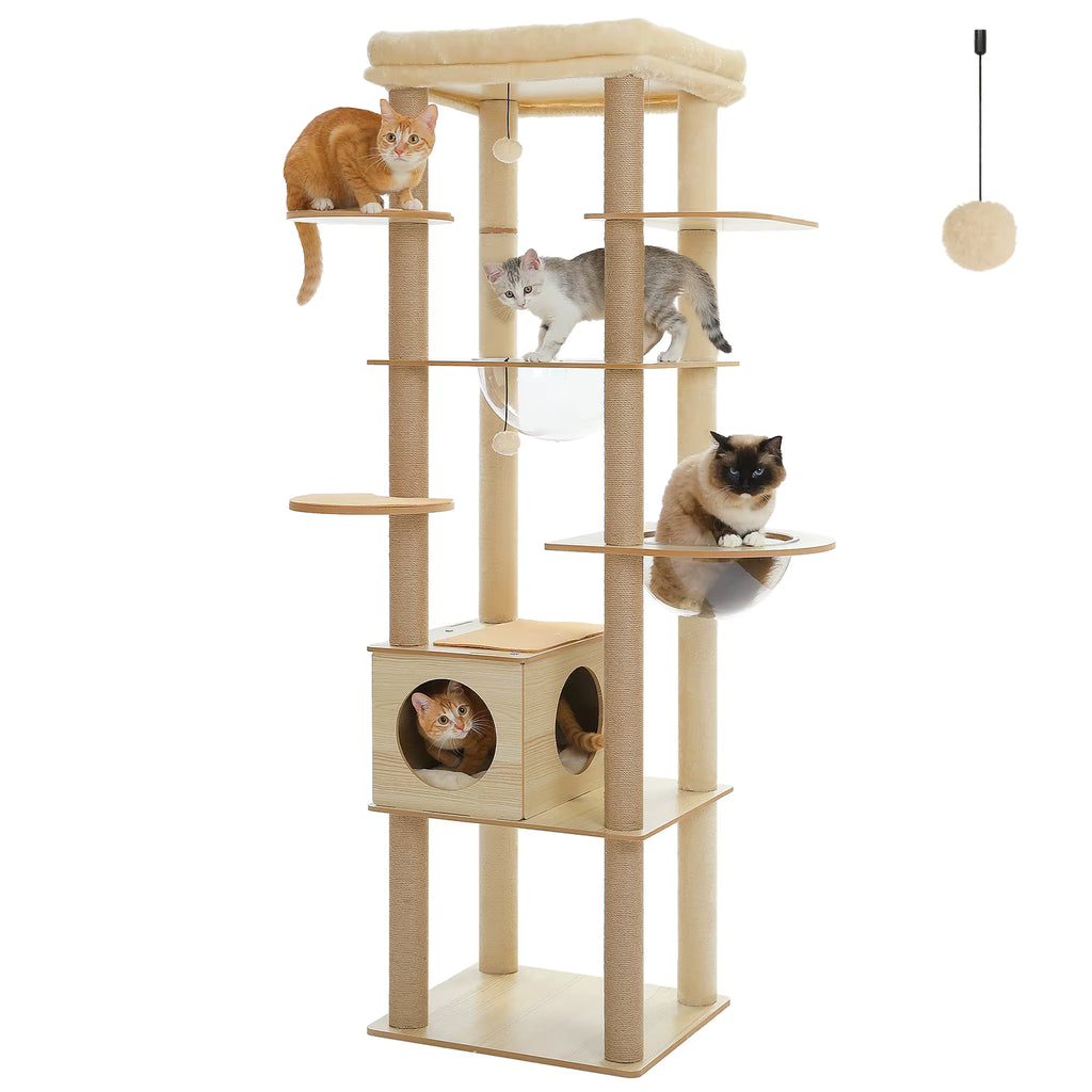 Arbre à chat en bois moderne | View