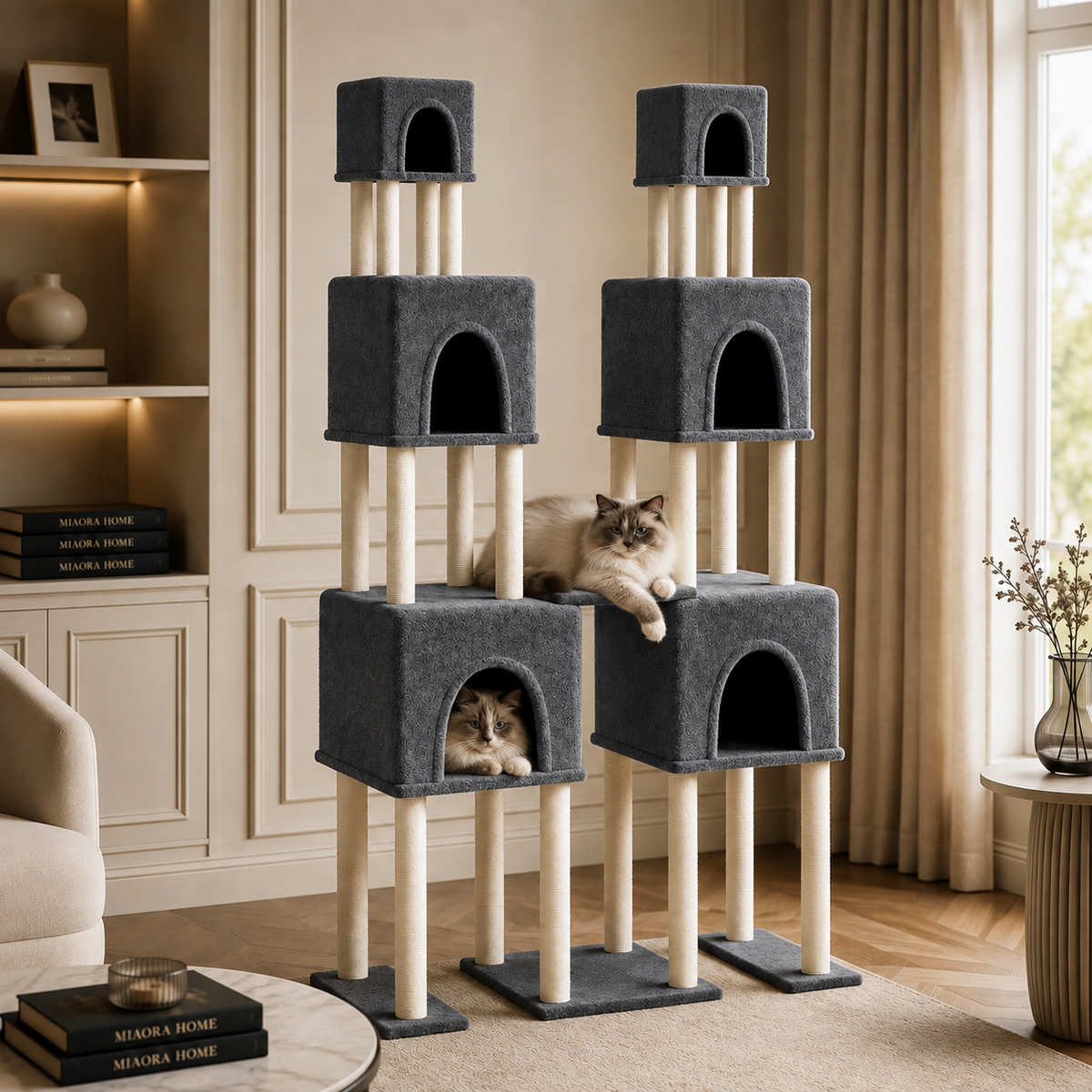 Arbre à chat XXL pour Maine Coon avec tunnel | Grand Royal