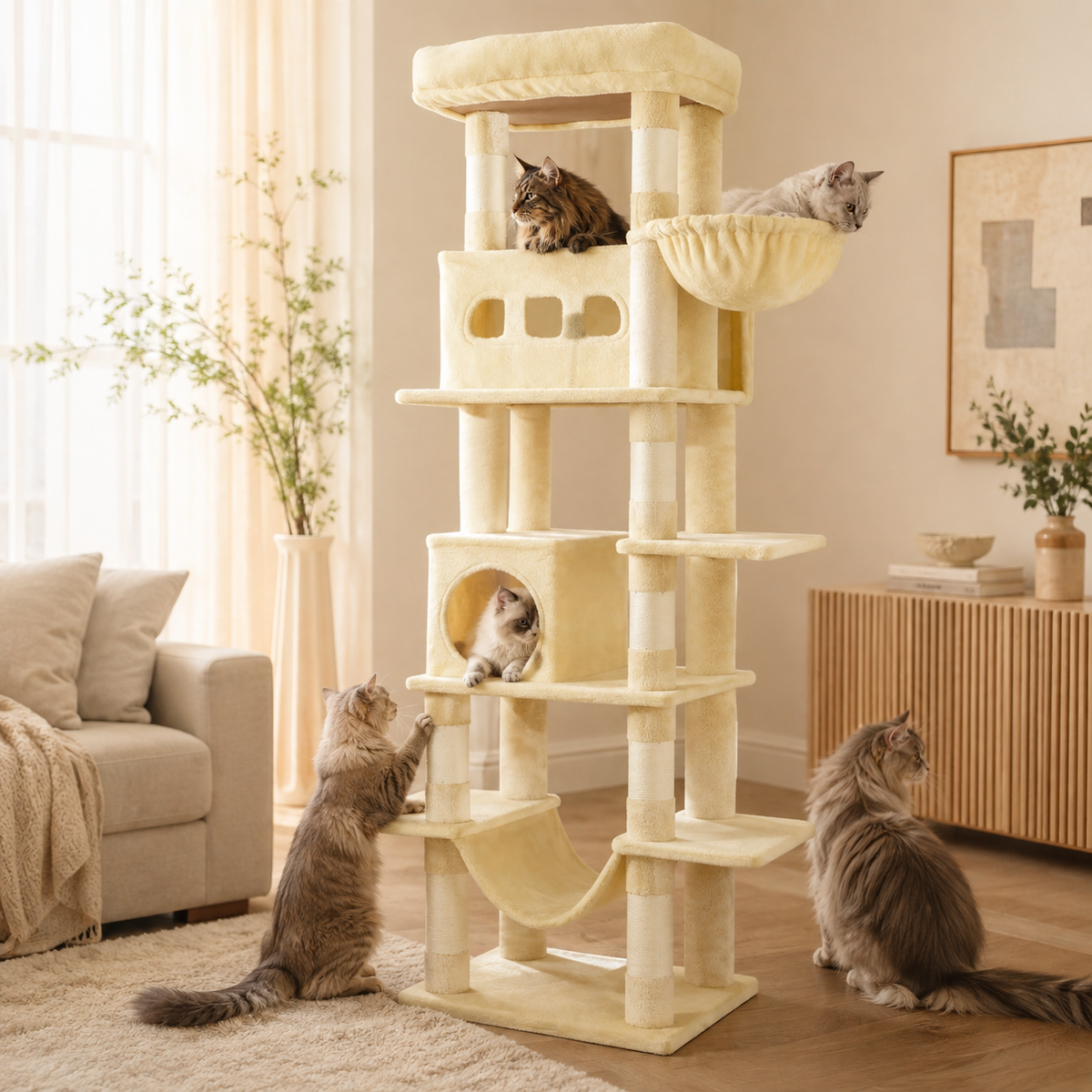 Arbre à chat XXL Maine Coon avec hamacs | Royal Plus