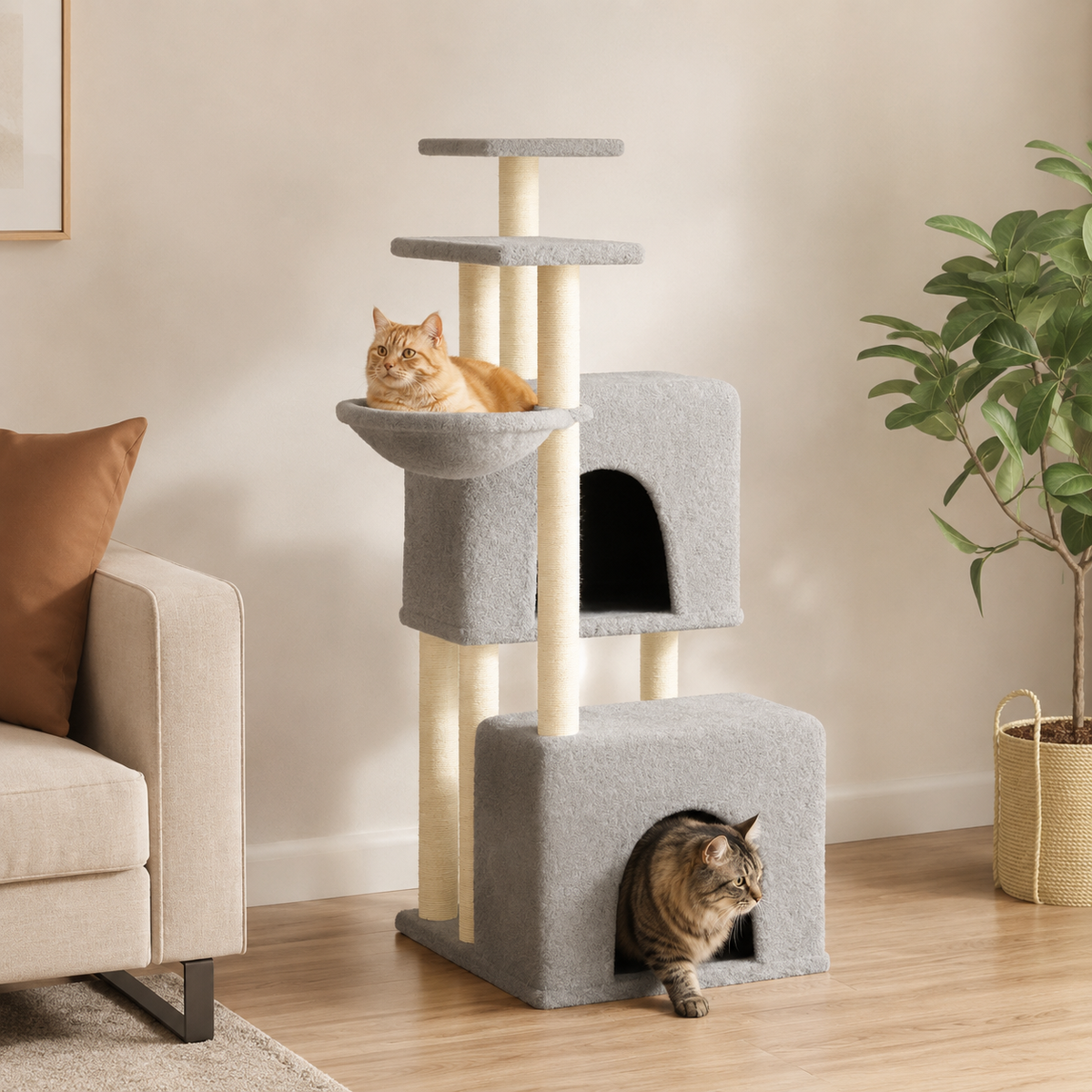 Arbre à chat moderne avec hamac | Serenity