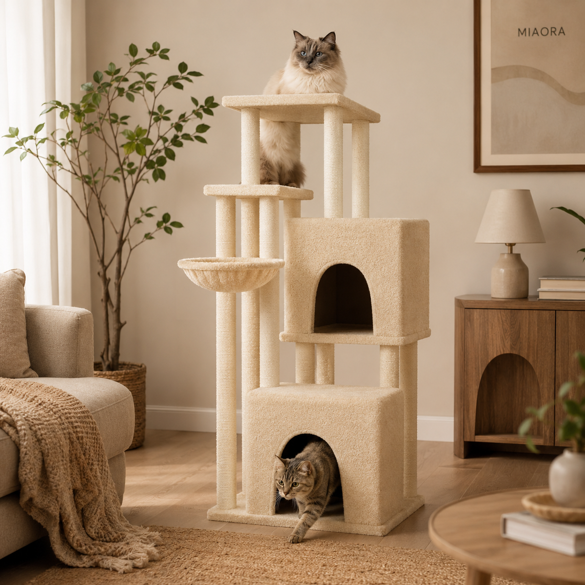 Arbre à chat moderne avec hamac | Serenity