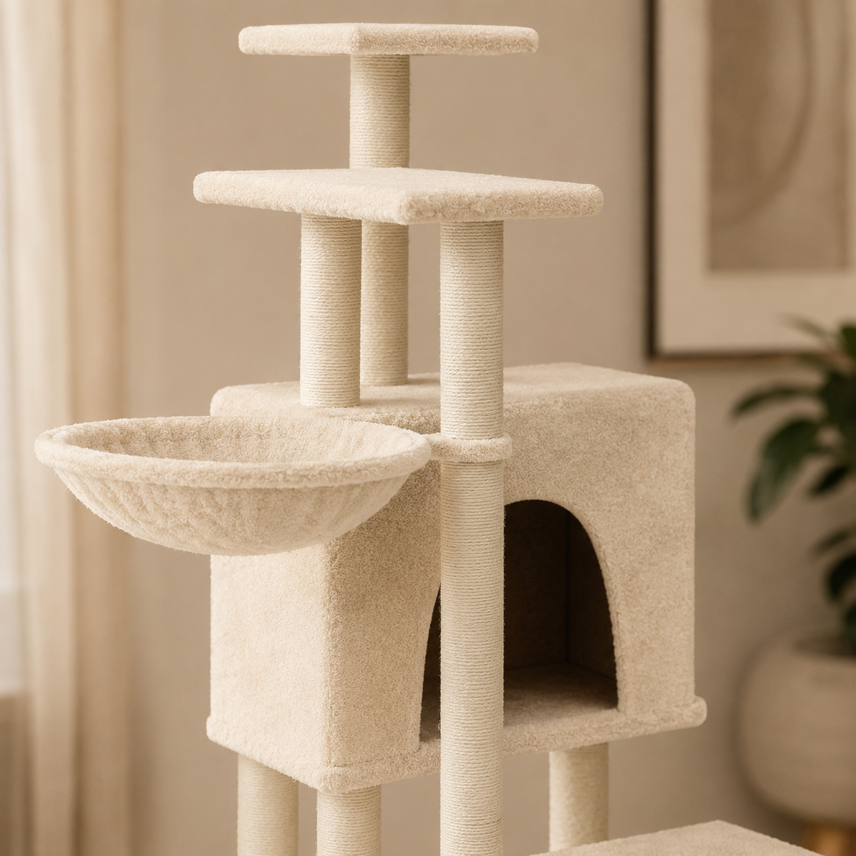 Arbre à chat moderne avec hamac | Serenity